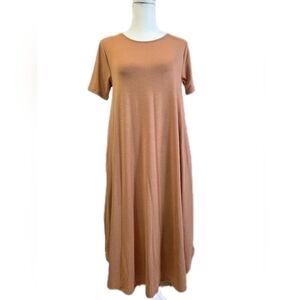 Tan Maxi Swing Dress